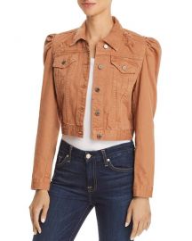 BLANKNYC Puff-Sleeve Distressed Cropped Denim Jacket at Bloomingdales